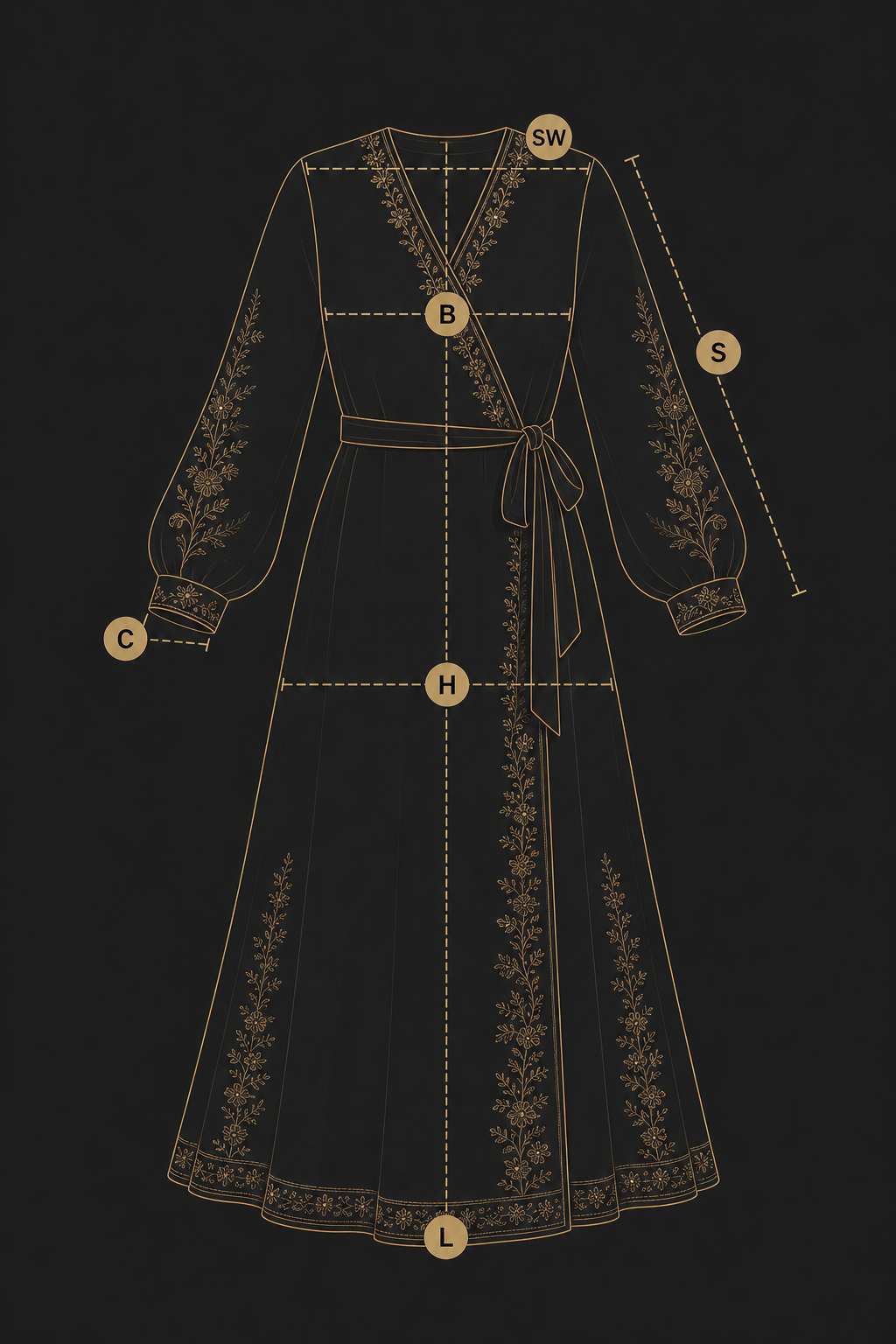 Garment measurement size guide